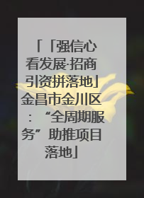「强信心 看发展·招商引资拼落地」金昌市金川区：“全周期服务”助推项目落地