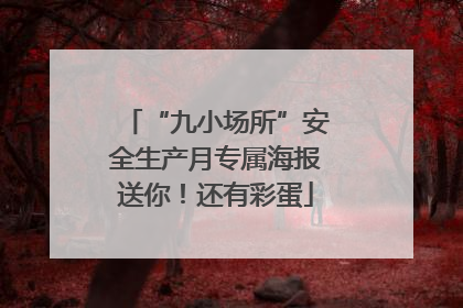 “九小场所”安全生产月专属海报送你！还有彩蛋