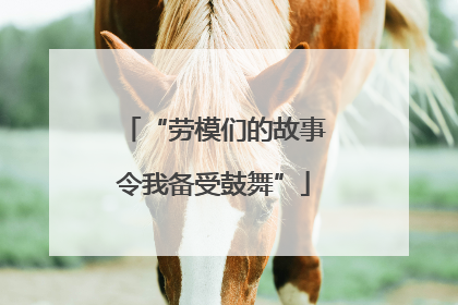 “劳模们的故事令我备受鼓舞”