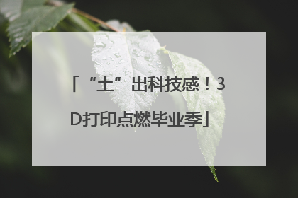 “土”出科技感！3D打印点燃毕业季