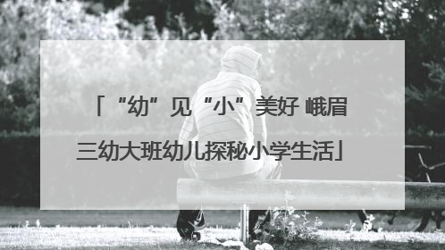 “幼”见“小”美好 峨眉三幼大班幼儿探秘小学生活