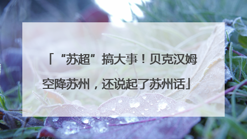 “苏超”搞大事！贝克汉姆空降苏州，还说起了苏州话