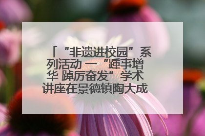 “非遗进校园”系列活动 一“踵事增华 踔厉奋发”学术讲座在景德镇陶大成功举办（图）