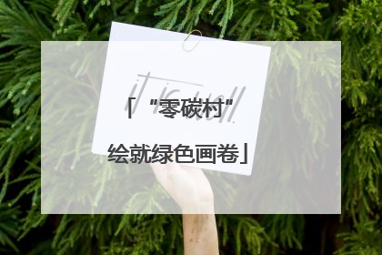 “零碳村” 绘就绿色画卷