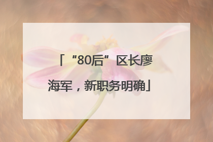 “80后”区长廖海军，新职务明确