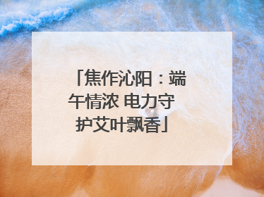 焦作沁阳：端午情浓 电力守护艾叶飘香
