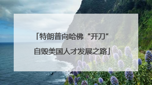 特朗普向哈佛“开刀” 自毁美国人才发展之路