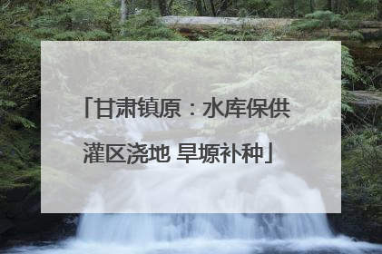 甘肃镇原：水库保供 灌区浇地 旱塬补种