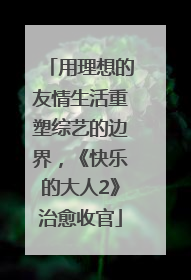 用理想的友情生活重塑综艺的边界，《快乐的大人2》治愈收官