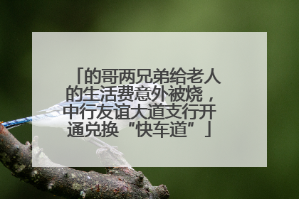 的哥两兄弟给老人的生活费意外被烧，中行友谊大道支行开通兑换“快车道”