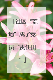 社区“荒地”成了党员“责任田”