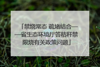 禁烧常态 疏堵结合——省生态环境厅答秸秆禁限烧有关政策问题