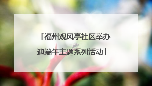 福州观风亭社区举办迎端午主题系列活动