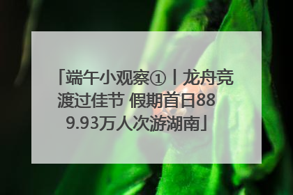 端午小观察①丨龙舟竞渡过佳节 假期首日889.93万人次游湖南