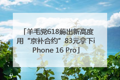 羊毛党618薅出新高度 用“京补合约”83元拿下iPhone 16 Pro