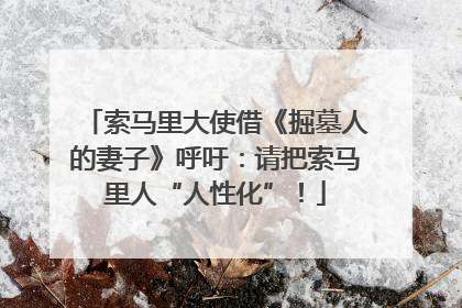 索马里大使借《掘墓人的妻子》呼吁：请把索马里人“人性化”！
