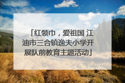红领巾，爱祖国 江油市三合镇逸夫小学开展队前教育主题活动