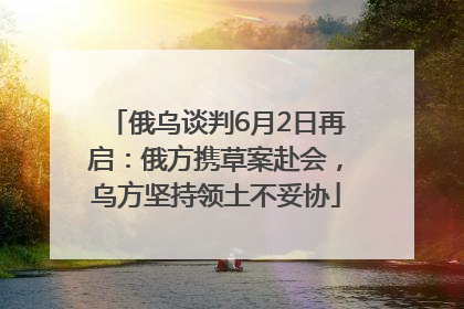 俄乌谈判6月2日再启：俄方携草案赴会，乌方坚持领土不妥协