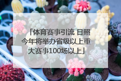 体育赛事引流 日照今年将举办省级以上重大赛事100场以上
