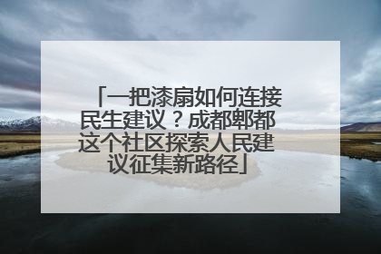 一把漆扇如何连接民生建议？成都郫都这个社区探索人民建议征集新路径