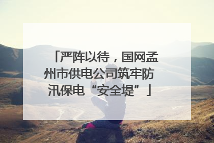 严阵以待，国网孟州市供电公司筑牢防汛保电“安全堤”
