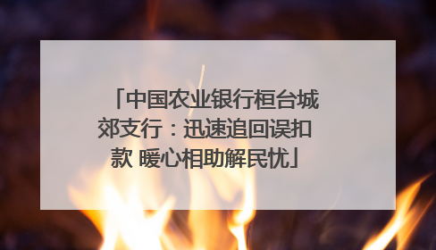 中国农业银行桓台城郊支行：迅速追回误扣款 暖心相助解民忧