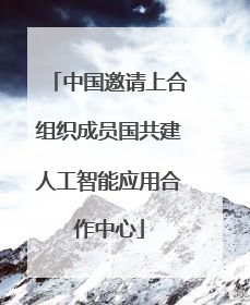 中国邀请上合组织成员国共建人工智能应用合作中心