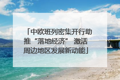 中欧班列密集开行助推“落地经济” 激活周边地区发展新动能