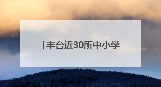 丰台近30所中小学建“彩色学安路”