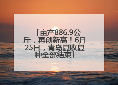 亩产886.9公斤，再创新高！6月25日，青岛夏收夏种全部结束