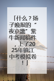 什么？扬子晚报的“夜京畿”紫牛新闻稿件，上了2025年镇江中考模拟卷！