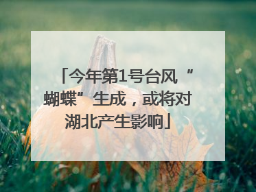 今年第1号台风“蝴蝶”生成，或将对湖北产生影响