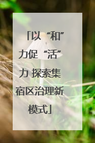 以“和”力促“活”力 探索集宿区治理新模式