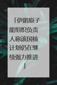 伊朗原子能组织负责人称该国核计划仍在继续强力推进