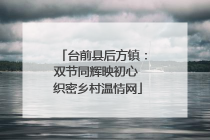 台前县后方镇：双节同辉映初心 织密乡村温情网