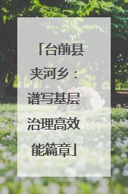 台前县夹河乡：谱写基层治理高效能篇章