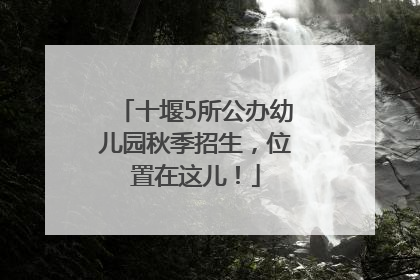 十堰5所公办幼儿园秋季招生，位置在这儿！