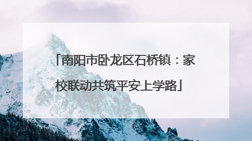 南阳市卧龙区石桥镇：家校联动共筑平安上学路