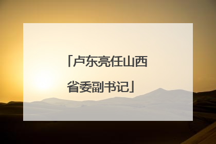 卢东亮任山西省委副书记