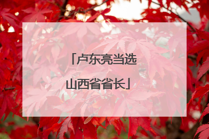 卢东亮当选山西省省长