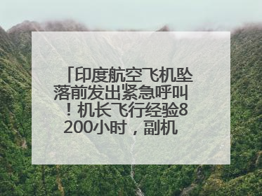 印度航空飞机坠落前发出紧急呼叫！机长飞行经验8200小时，副机长1100小时