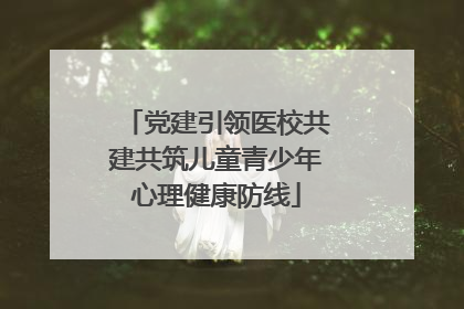 党建引领医校共建共筑儿童青少年心理健康防线
