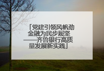 党建引领风帆劲 金融为民步履坚——齐鲁银行高质量发展新实践