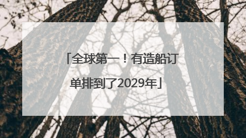 全球第一！有造船订单排到了2029年