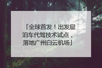 全球首发！出发层泊车代驾技术试点，落地广州白云机场