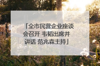 全市民营企业座谈会召开 韦韬出席并讲话 范兆森主持