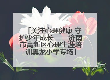 关注心理健康 守护少年成长——济南市高新区心理生涯培训奥龙小学专场