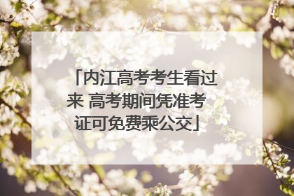 内江高考考生看过来 高考期间凭准考证可免费乘公交