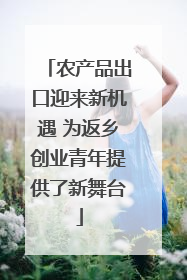 农产品出口迎来新机遇 为返乡创业青年提供了新舞台
