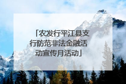 农发行平江县支行防范非法金融活动宣传月活动
